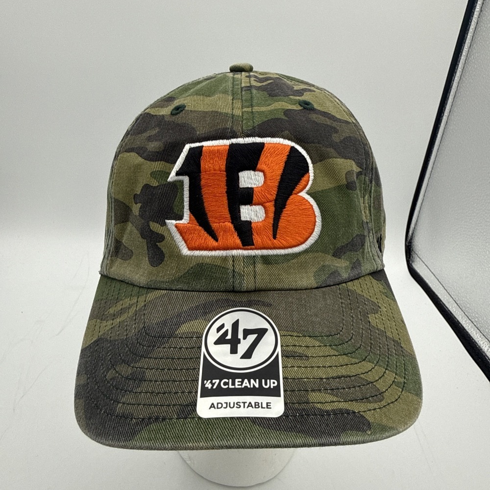 Cincinnati Bengals '47 Brand NFL Football Camo Clean Up Adjustable‎ Dad Hat NEW